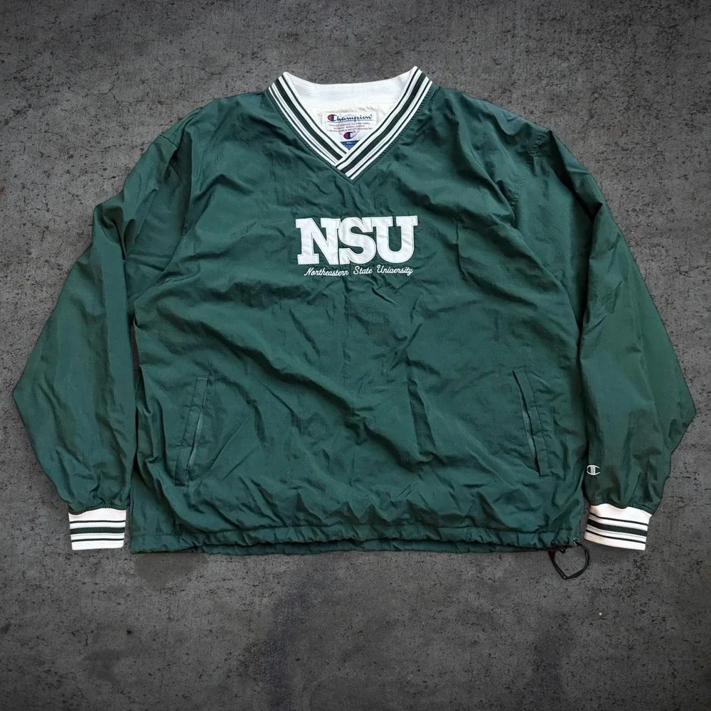 Vintage 2000's Champion NSU Pullover Windbreaker Size 2XL Retro Fall Winter